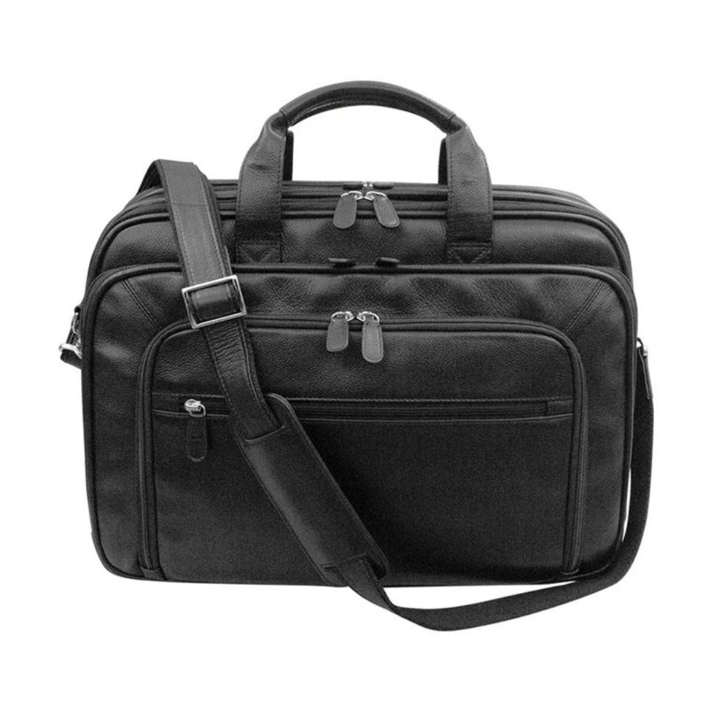 Black Leather Briefcase by ili New York